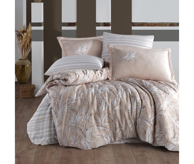 Lenjerie de pat satin clasy king size (palmira)